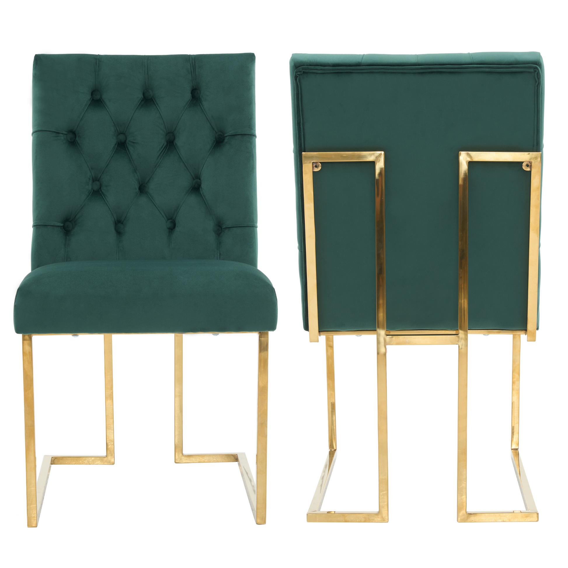 Siena Tufted Velvet Dining Chair – Gold Frame, Modern Luxury Accent PN Home