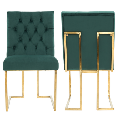 Siena Tufted Velvet Dining Chair – Gold Frame, Modern Luxury Accent PN Home