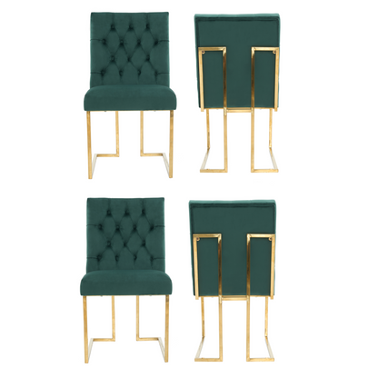 Siena Tufted Velvet Dining Chair – Gold Frame, Modern Luxury Accent PN Home