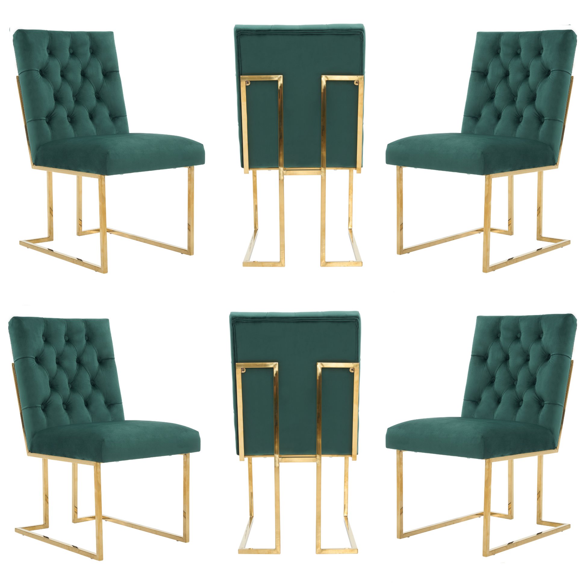 Siena Tufted Velvet Dining Chair – Gold Frame, Modern Luxury Accent PN Home
