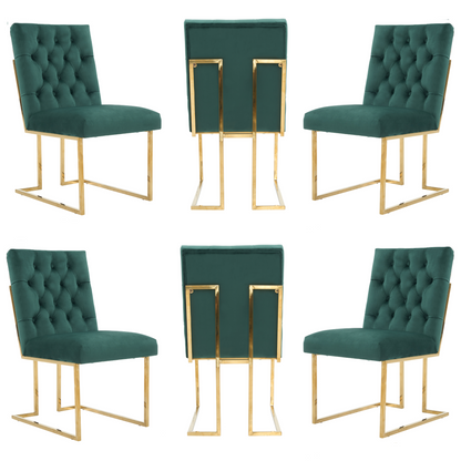 Siena Tufted Velvet Dining Chair – Gold Frame, Modern Luxury Accent PN Home