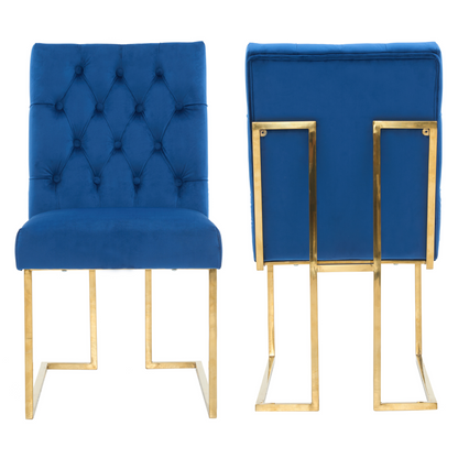 Siena Tufted Velvet Dining Chair – Gold Frame, Modern Luxury Accent PN Home