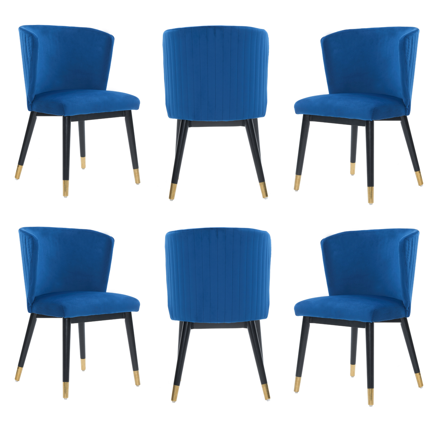 Sofina Modern Velvet Dining Chair with Tufted Back – Wooden Frame & Gold-Tipped Rubberwood Legs PN Home