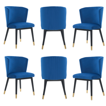 Sofina Modern Velvet Dining Chair with Tufted Back – Wooden Frame & Gold-Tipped Rubberwood Legs PN Home