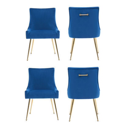 Viviana Velvet Dining Chair – Gold Legs, Ring Handle & Modern Accent PN Home