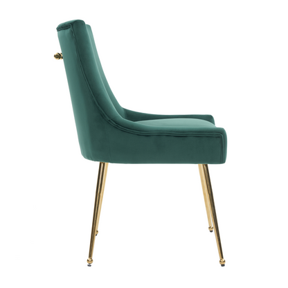 Viviana Velvet Dining Chair – Gold Legs, Ring Handle & Modern Accent PN Home