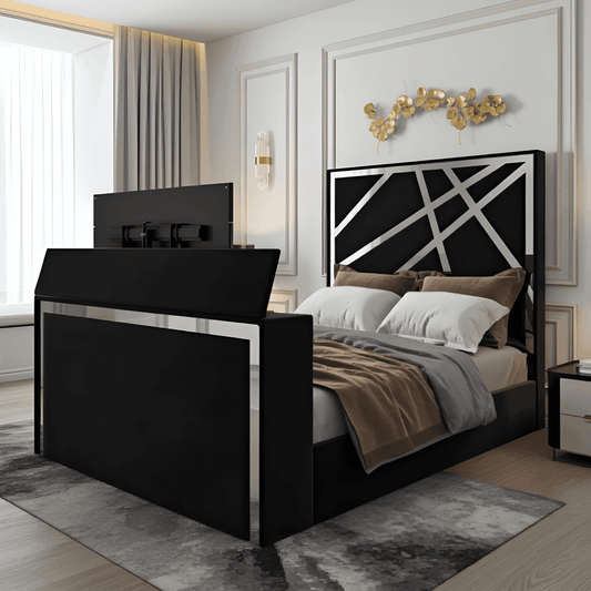 Valencia Luxe TV Bed Frame with Optional Storage & Remote-Controlled Lift | UK Beds Direct UK Beds Direct ltd