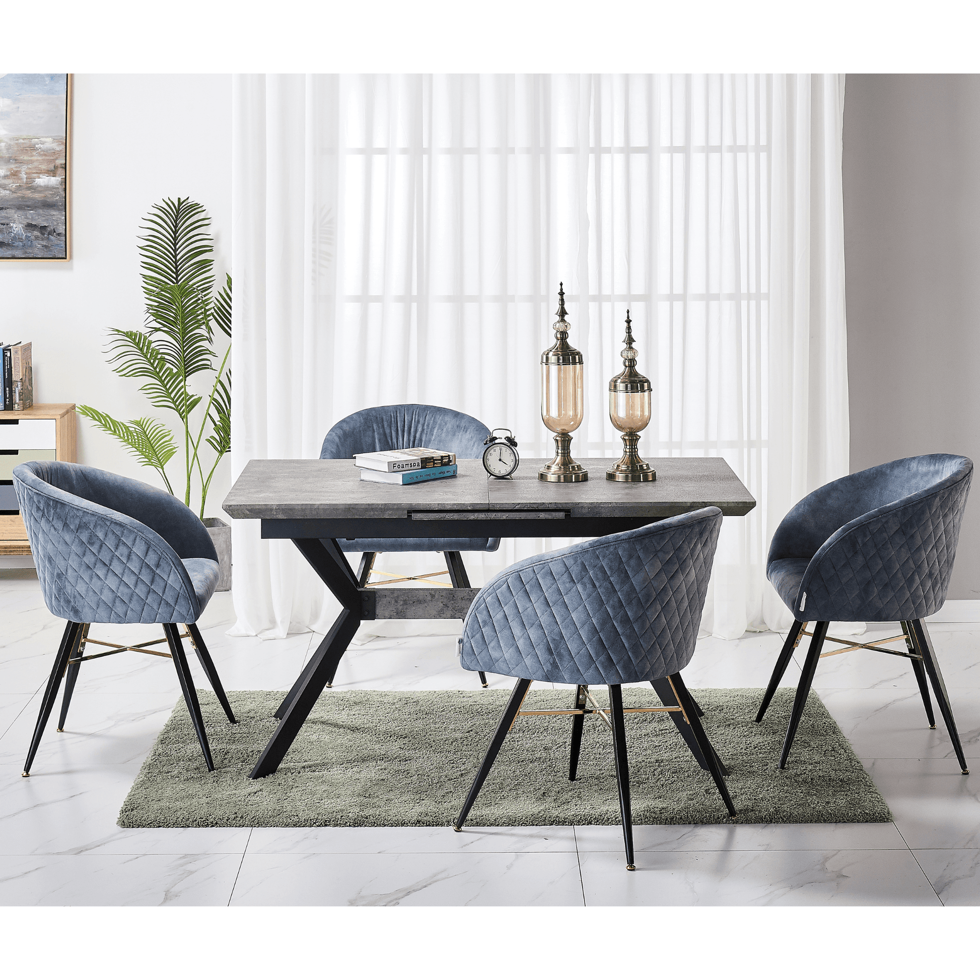 Vittorio LUX Velvet Dining Chair with Metal Legs - Perfect for Dining Room Living Room PN Home