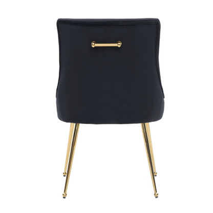 Viviana Velvet Dining Chair – Gold Legs, Ring Handle & Modern Accent PN Home
