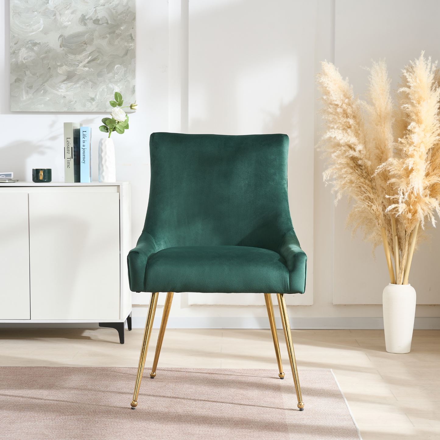 Viviana Velvet Dining Chair – Gold Legs, Ring Handle & Modern Accent PN Home
