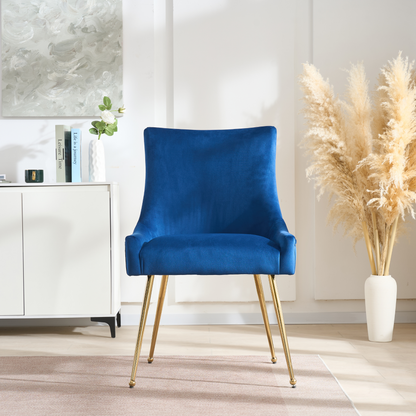 Viviana Velvet Dining Chair – Gold Legs, Ring Handle & Modern Accent PN Home