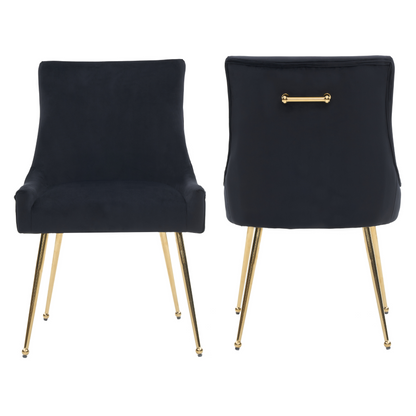 Viviana Velvet Dining Chair – Gold Legs, Ring Handle & Modern Accent PN Home