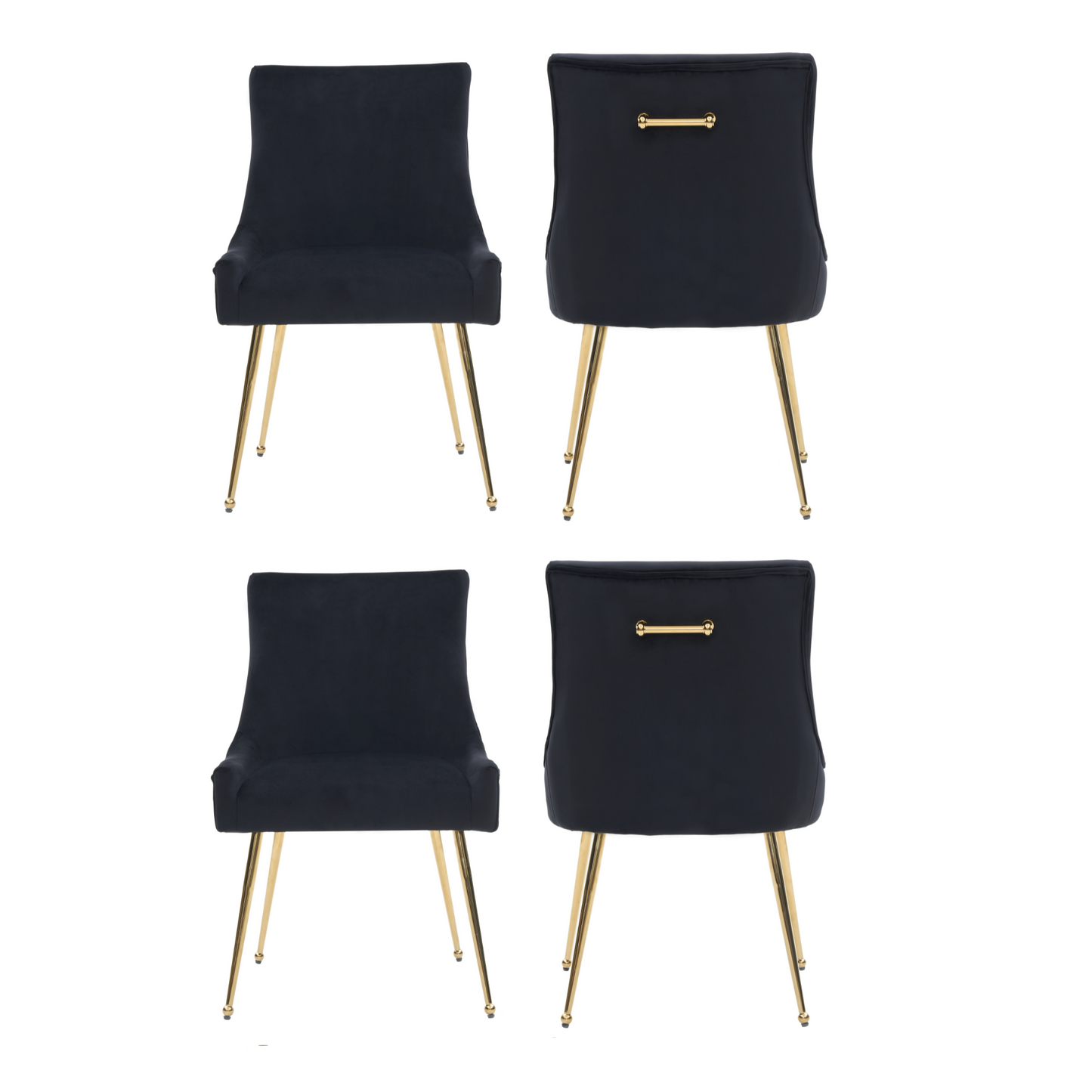 Viviana Velvet Dining Chair – Gold Legs, Ring Handle & Modern Accent PN Home