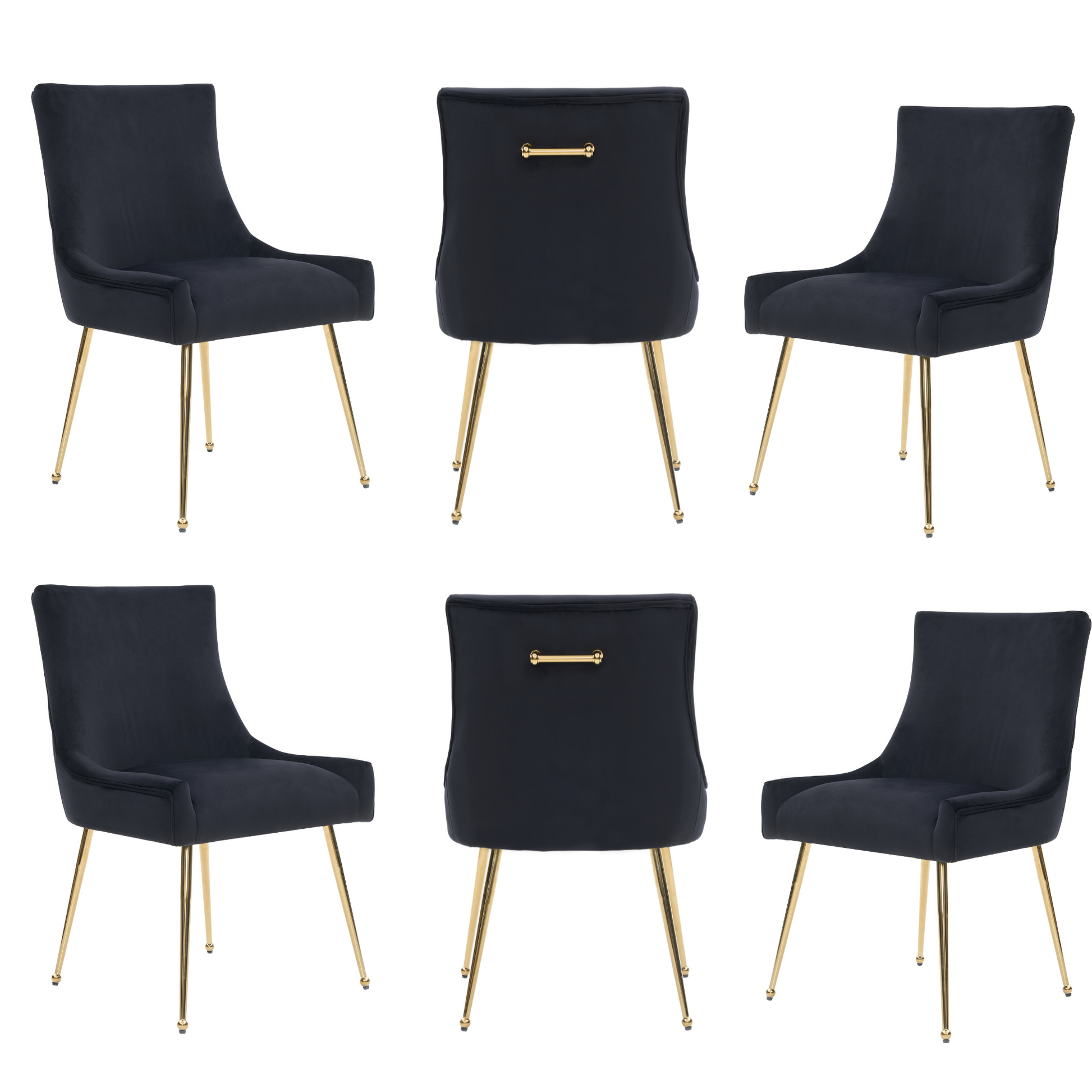 Viviana Velvet Dining Chair – Gold Legs, Ring Handle & Modern Accent PN Home
