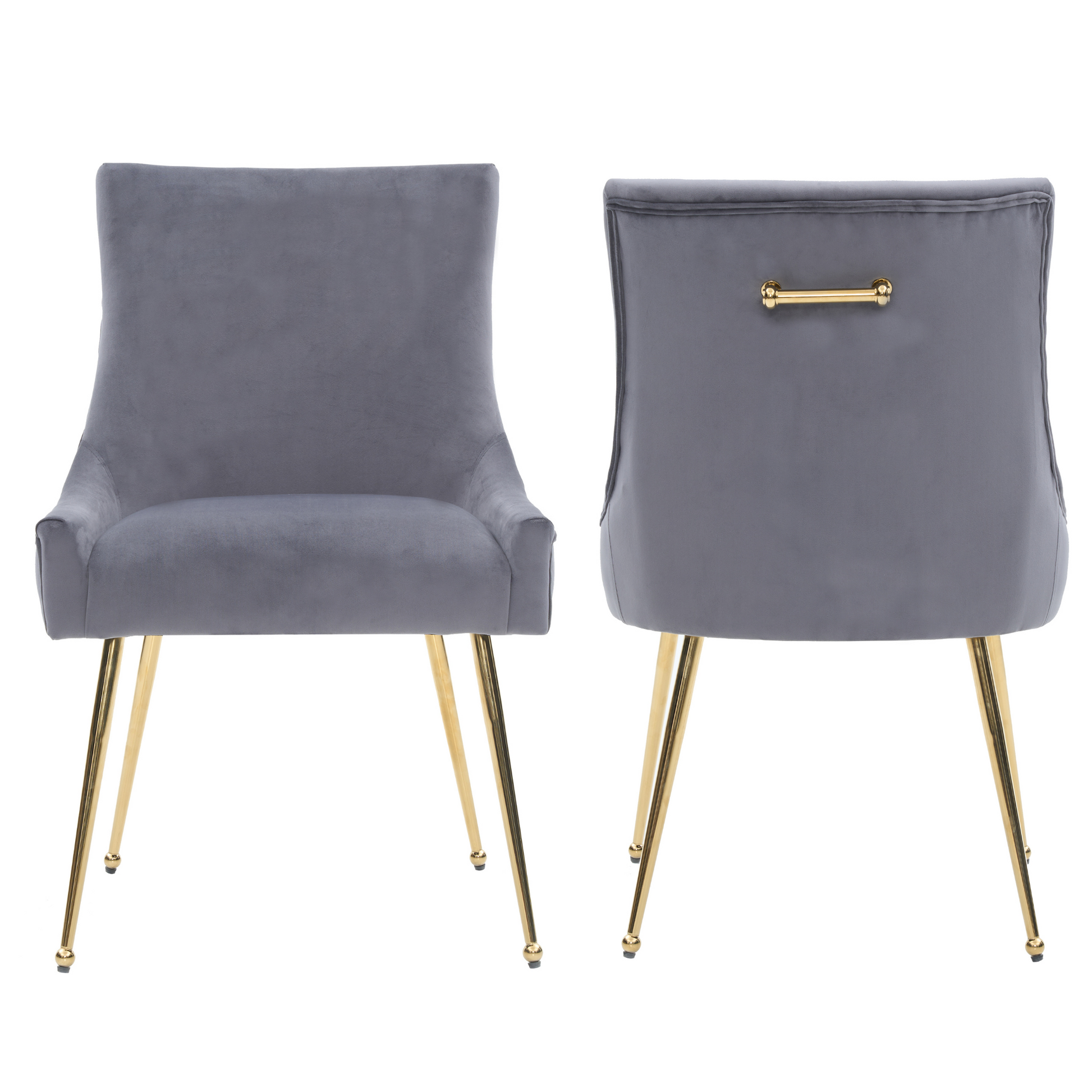 Viviana Velvet Dining Chair – Gold Legs, Ring Handle & Modern Accent PN Home