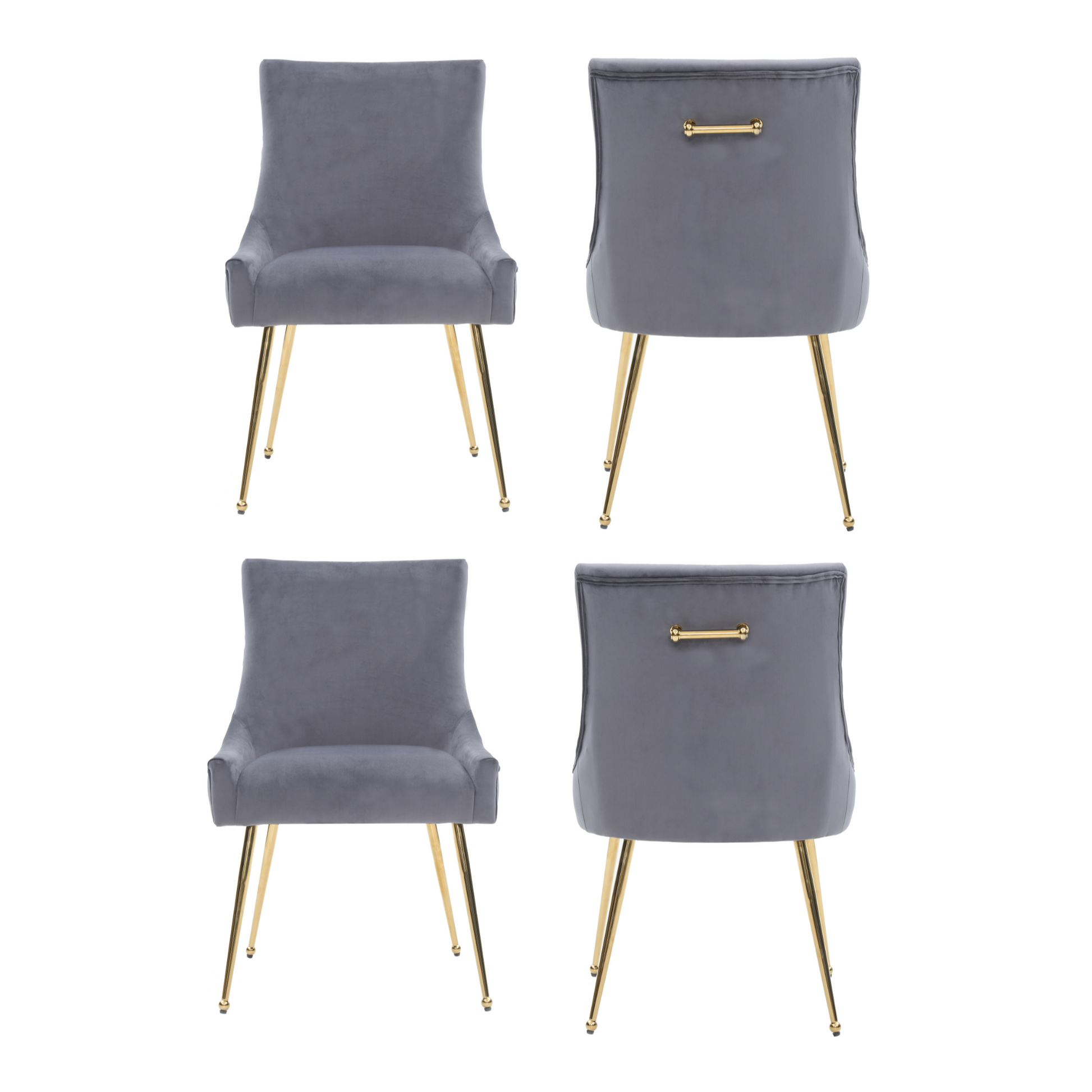 Viviana Velvet Dining Chair – Gold Legs, Ring Handle & Modern Accent PN Home