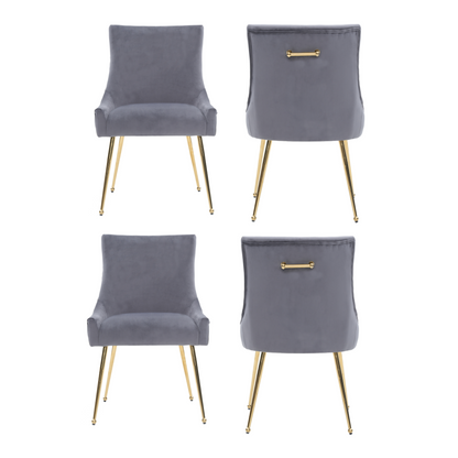 Viviana Velvet Dining Chair – Gold Legs, Ring Handle & Modern Accent PN Home