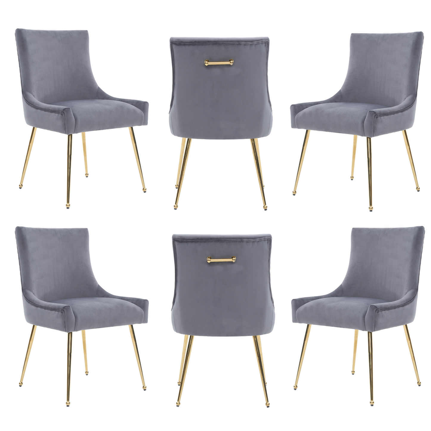 Viviana Velvet Dining Chair – Gold Legs, Ring Handle & Modern Accent PN Home
