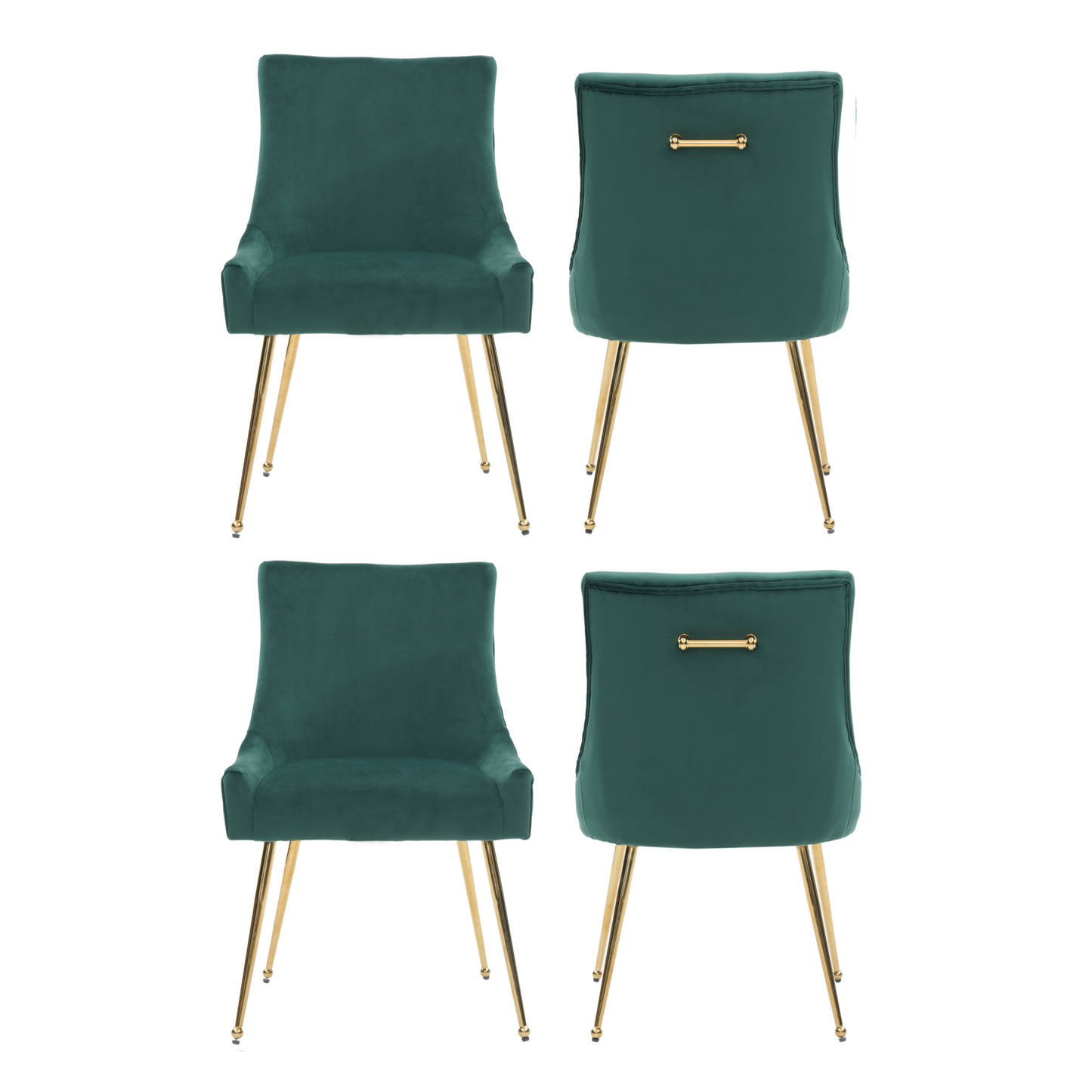 Viviana Velvet Dining Chair – Gold Legs, Ring Handle & Modern Accent PN Home