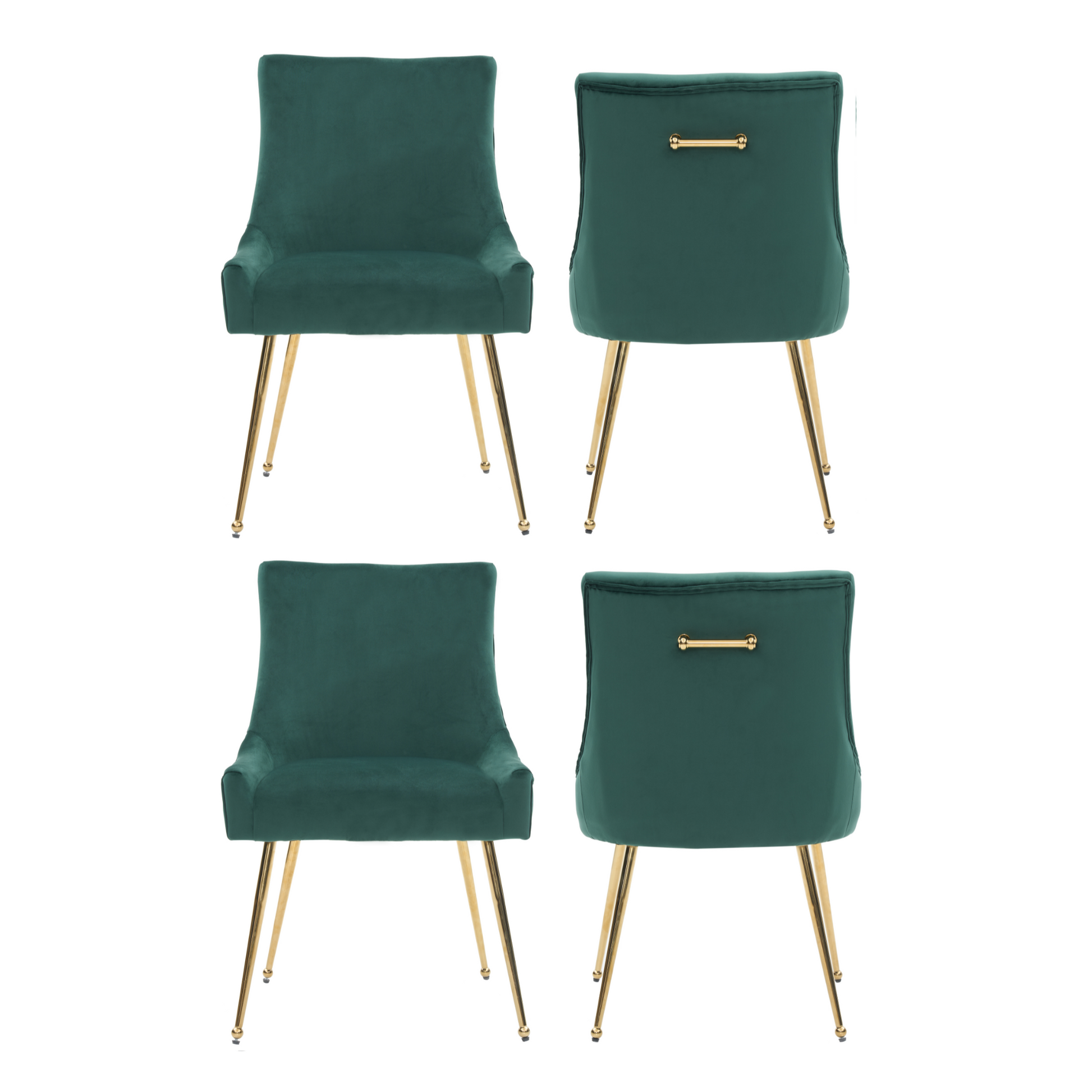 Viviana Velvet Dining Chair – Gold Legs, Ring Handle & Modern Accent PN Home