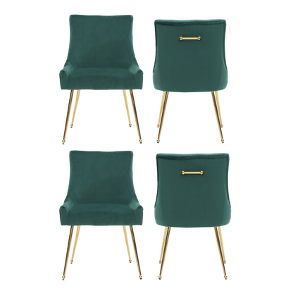 Viviana Velvet Dining Chair – Gold Legs, Ring Handle & Modern Accent PN Home