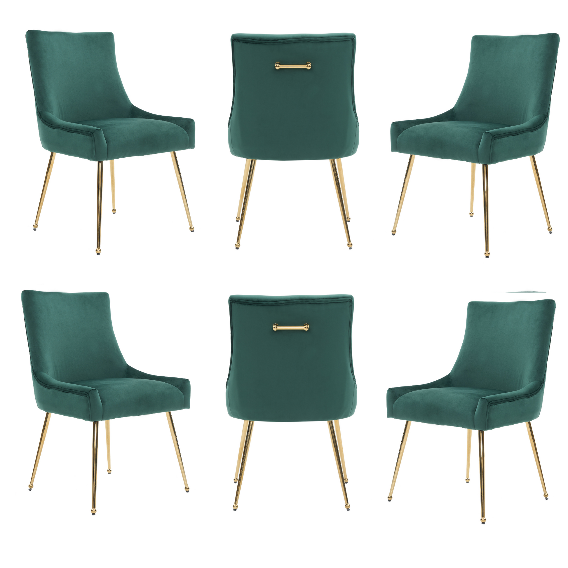 Viviana Velvet Dining Chair – Gold Legs, Ring Handle & Modern Accent PN Home