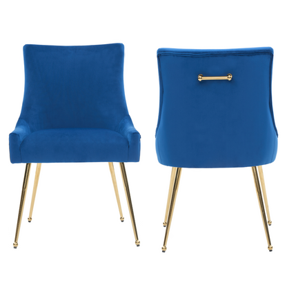 Viviana Velvet Dining Chair – Gold Legs, Ring Handle & Modern Accent PN Home