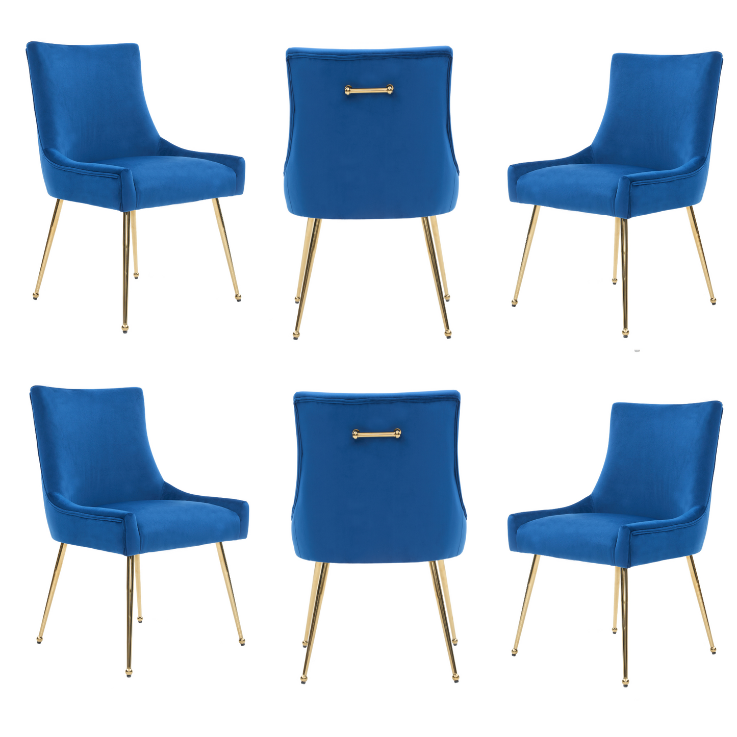 Viviana Velvet Dining Chair – Gold Legs, Ring Handle & Modern Accent PN Home