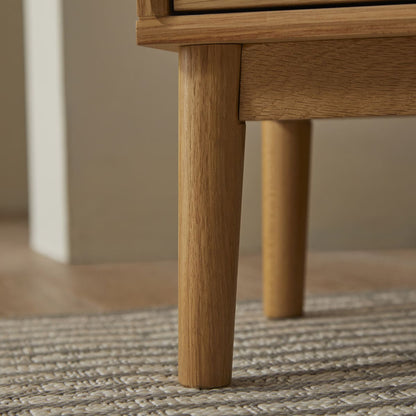 Wright Narrow Oak Bedside Table Fishe and Lilly