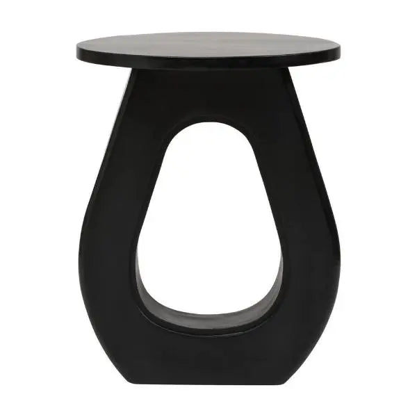 Walsa Black Finish Mango Wood Accent Table D40cm x H52cm AK Kin Garden Supplies