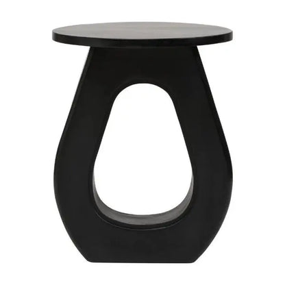 Walsa Black Finish Mango Wood Accent Table D40cm x H52cm AK Kin Garden Supplies