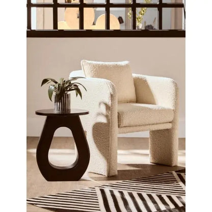 Walsa Black Finish Mango Wood Accent Table D40cm x H52cm AK Kin Garden Supplies