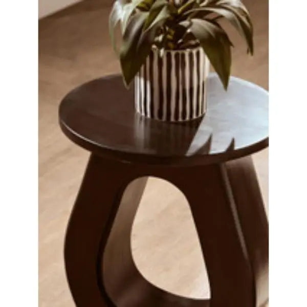 Walsa Black Finish Mango Wood Accent Table D40cm x H52cm AK Kin Garden Supplies