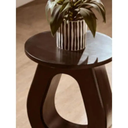 Walsa Black Finish Mango Wood Accent Table D40cm x H52cm AK Kin Garden Supplies
