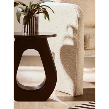 Walsa Black Finish Mango Wood Accent Table D40cm x H52cm AK Kin Garden Supplies