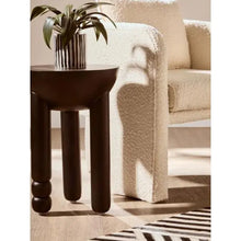 Walsa Black Finish Mango Wood Column Detail Round Side Table D35cm x H50cm AK Kin Garden Supplies