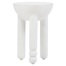 Walsa Whitewash Mango Wood Column Detail Round Side Table D35cm x H50cm AK Kin Garden Supplies