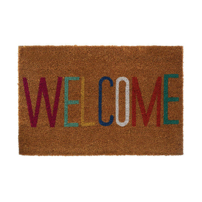 Welcome Multicolour Coir Doormat w60 x d40 x h2 House, Home & Garden