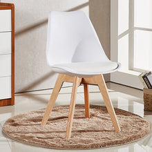 White Halo Dining Table & Set of 4 Lorenzo Jamie Tulip Dining Chairs with Padded Seat PN Home