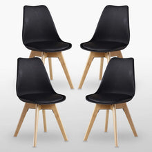 White Halo Dining Table & Set of 4 Lorenzo Jamie Tulip Dining Chairs with Padded Seat PN Home
