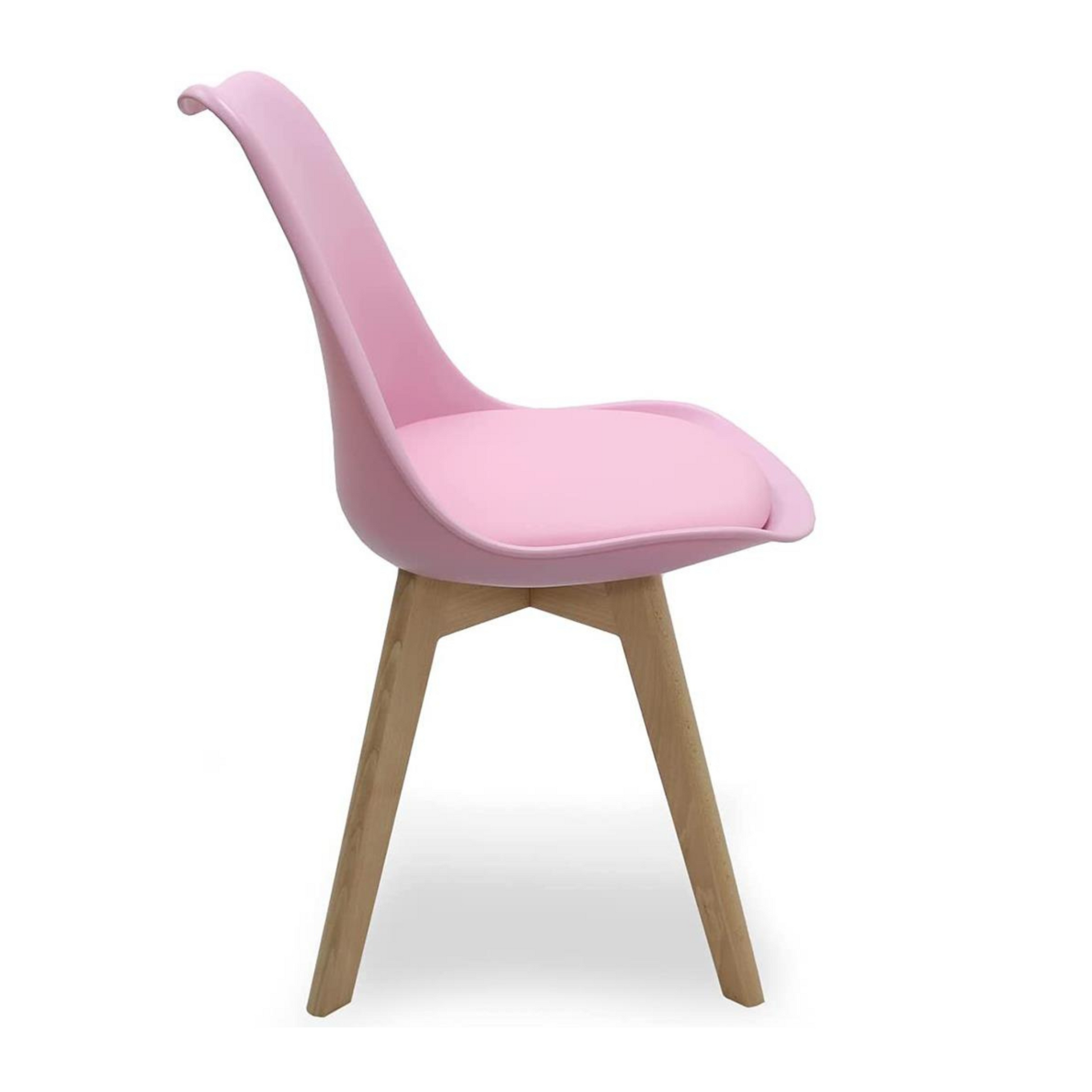 White Halo Dining Table & Set of 4 Lorenzo Jamie Tulip Dining Chairs with Padded Seat PN Home