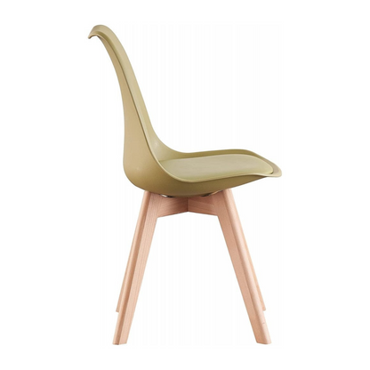 White Halo Dining Table & Set of 4 Lorenzo Jamie Tulip Dining Chairs with Padded Seat PN Home