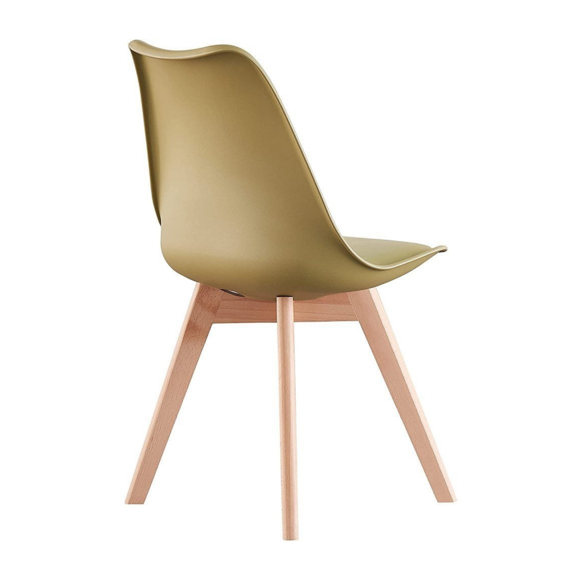 White Halo Dining Table & Set of 4 Lorenzo Jamie Tulip Dining Chairs with Padded Seat PN Home