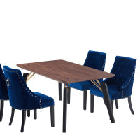 Windsor Cosmo Lux Dining Set | a Walnut Table and Set of 4 Chairs PN Home