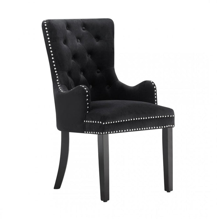 Windsor LUX Knocker Back Velvet Dining Chair w/ Armrests
