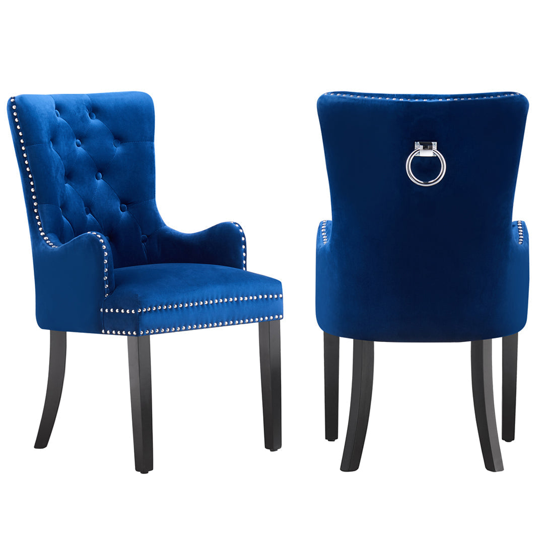 Windsor LUX Knocker Back Velvet Dining Chair w/ Armrests PN Home