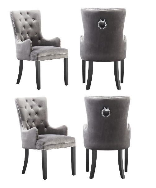 Windsor LUX Knocker Back Velvet Dining Chair w/ Armrests PN Home