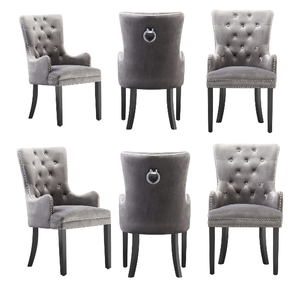 Windsor LUX Knocker Back Velvet Dining Chair w/ Armrests PN Home