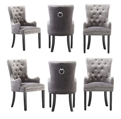 Windsor LUX Knocker Back Velvet Dining Chair w/ Armrests PN Home