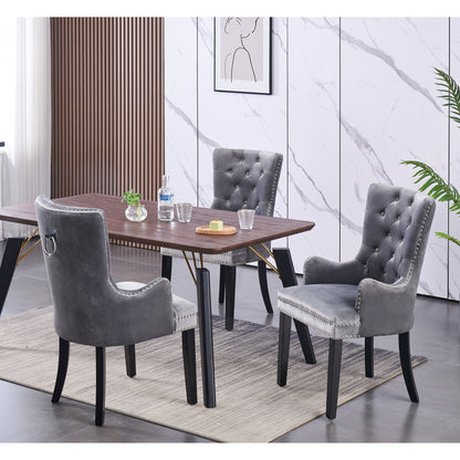 Windsor LUX Knocker Back Velvet Dining Chair w/ Armrests PN Home